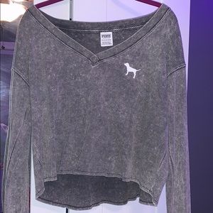 Pink long sleeve waffle shirt